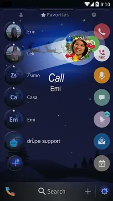 Theme Dialer Xmas Night sky android App screenshot 1