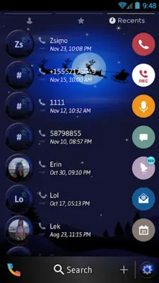 Theme Dialer Xmas Night sky android App screenshot 2