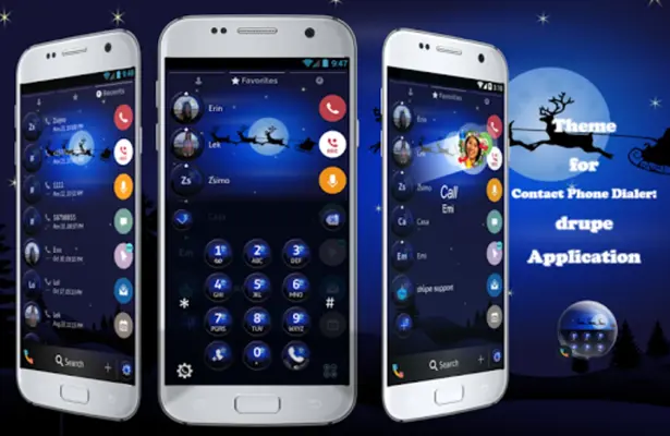 Theme Dialer Xmas Night sky android App screenshot 5